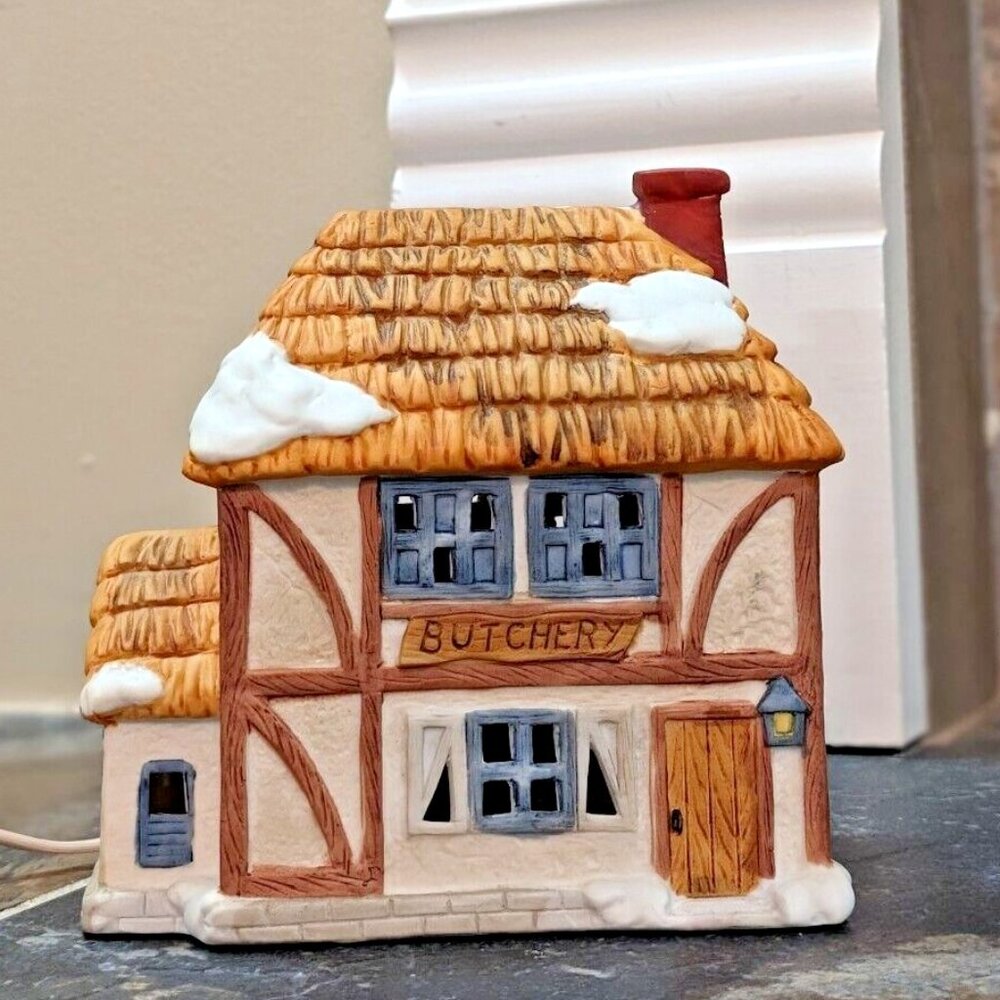 Brinns Butchery Shop Vintage Christmas Village House